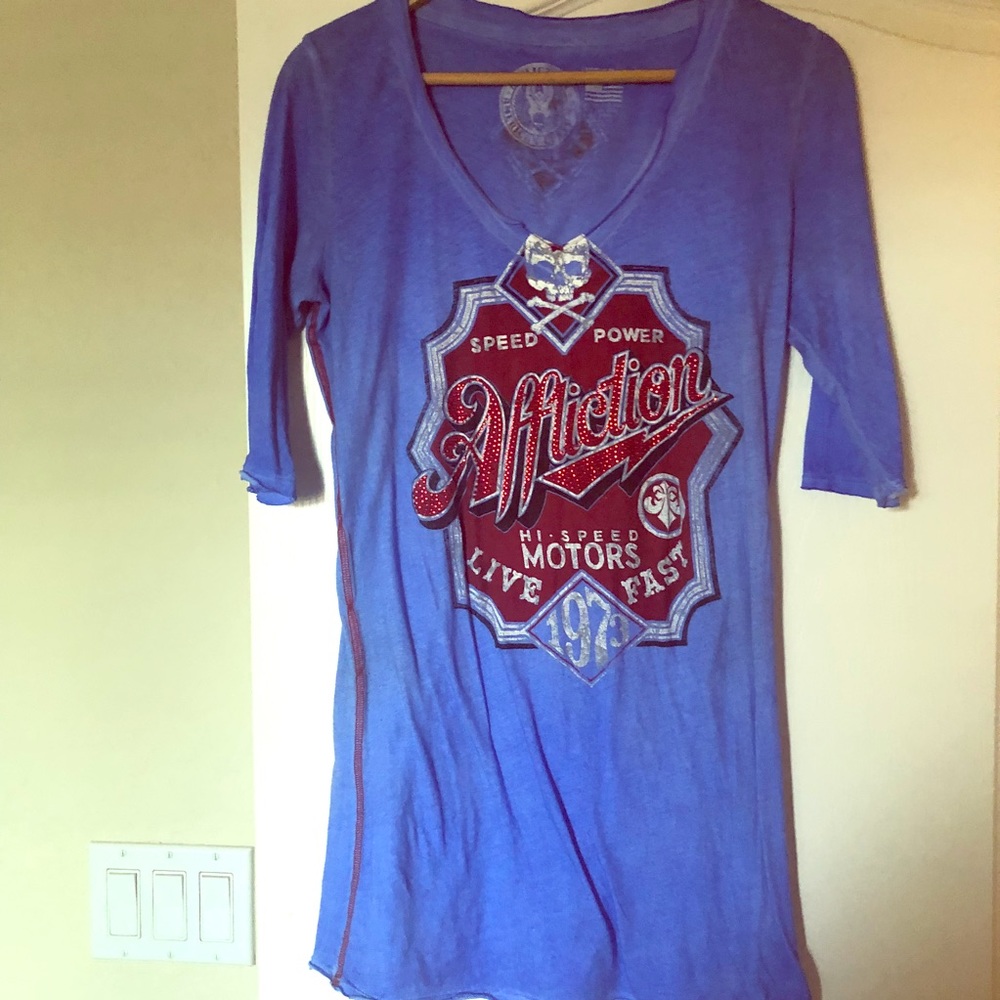 Affliction beautiful blue t-shirt
